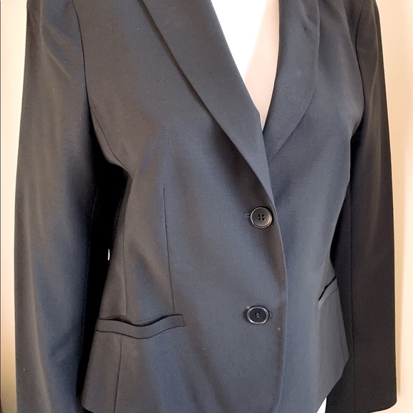Talbots black 87% fine wool 2 Pc pants suit short blazer & straight pants US 8 - Picture 3 of 16